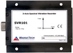 Records vibration frequencies,
peak acceleration, temperature